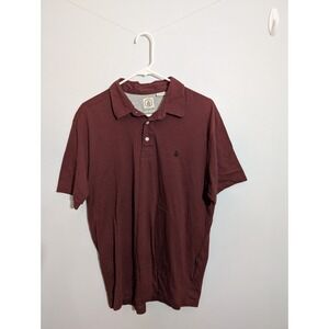 Volcom Men's Polo Button Shirt - Embroidered Logo - Size L